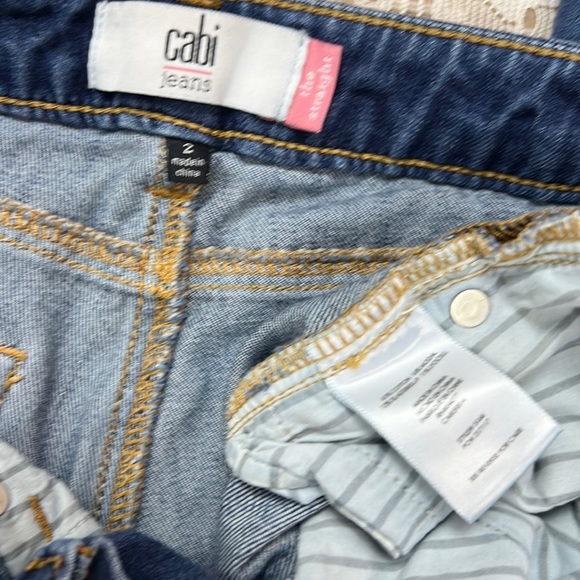 CABI |👖”The Straight” Style Blue Faded Distressed Cropped Low-Rise Denim Jeans - Picture 7 of 7